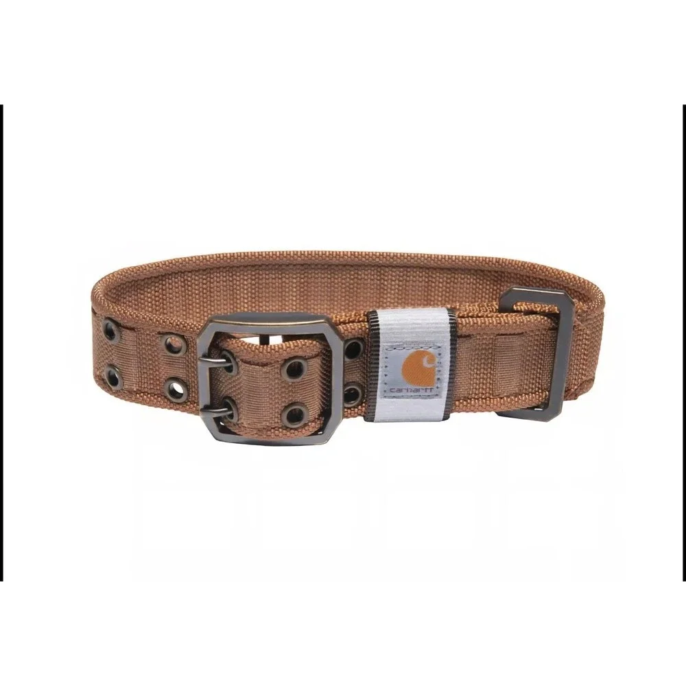 NWOT Carhartt Brown Dog Collar Nylon Reflective Wide 1.5